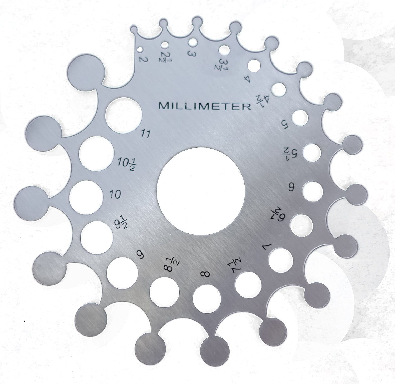 Diamond-comparison sizes (aluminium gauge)