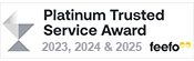 Feefo Platinum Trusted Service Award 2023, 2024 & 2025